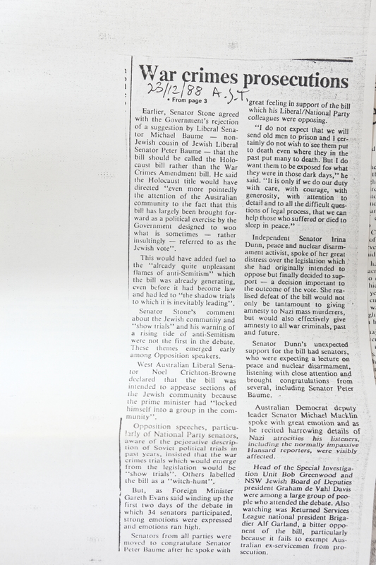 23 December 1989 'War Crimes Prosecutions'.JPG