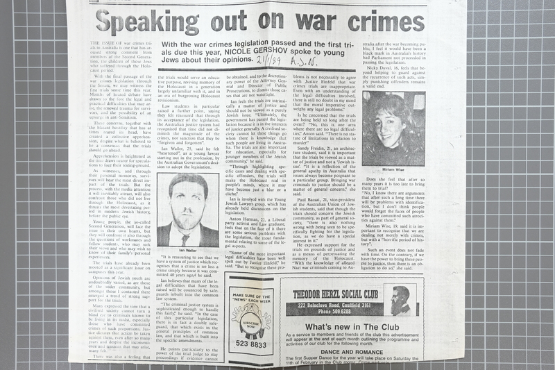 21 Jan 1989 'Speaking Out on War Crimes Trials'.JPG